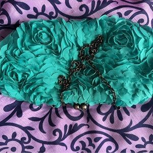 Elegant Floral Turquoise Mini Bag